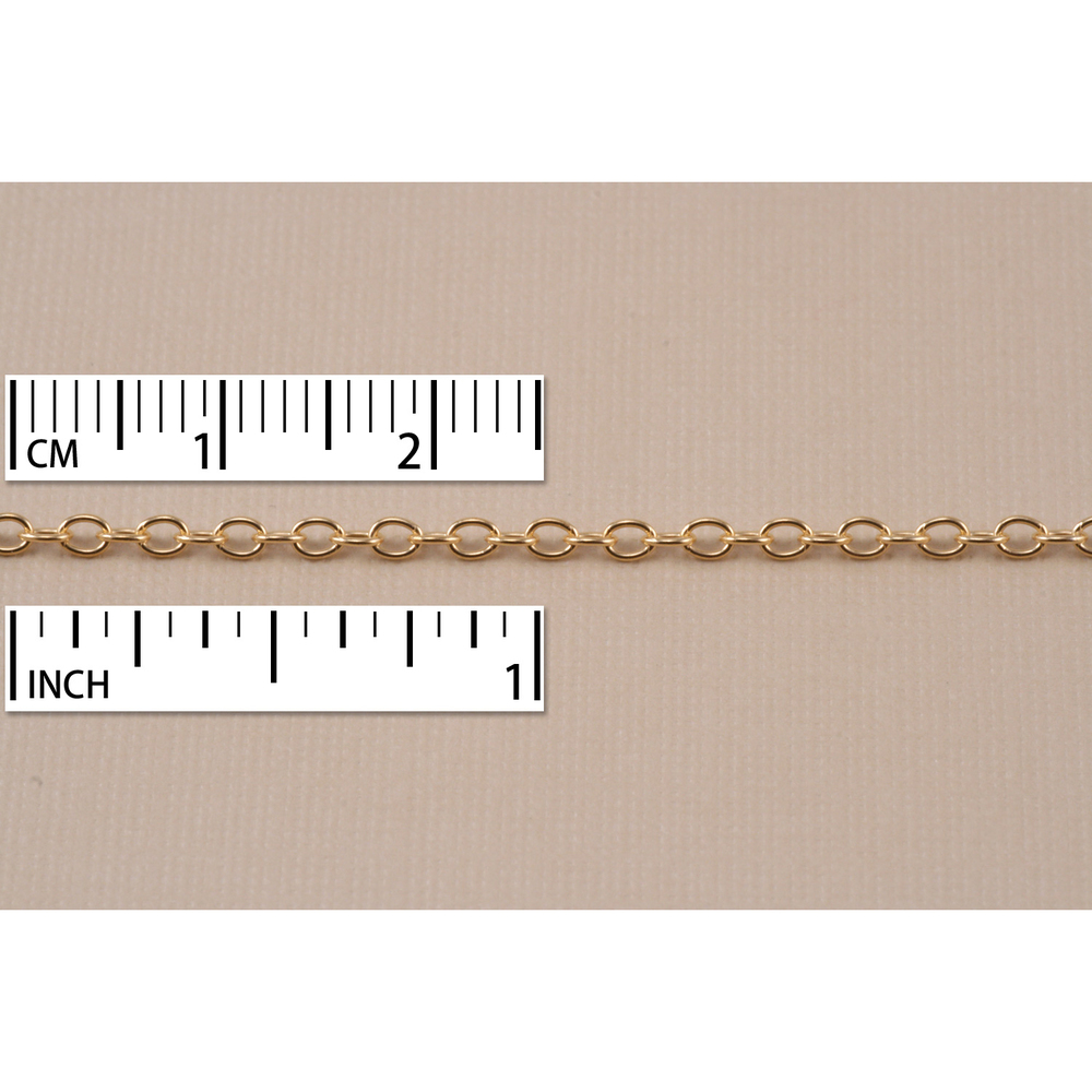 Chain & Clasps Gold Finish, Small Round Cable Chain, 2mm, by the Inch